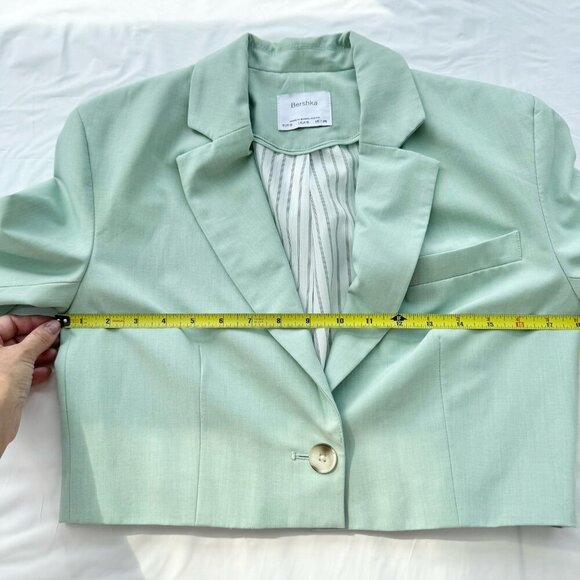 Bershka Blazer Sage Green Classy Cropped Size Small - Picture 9 of 16